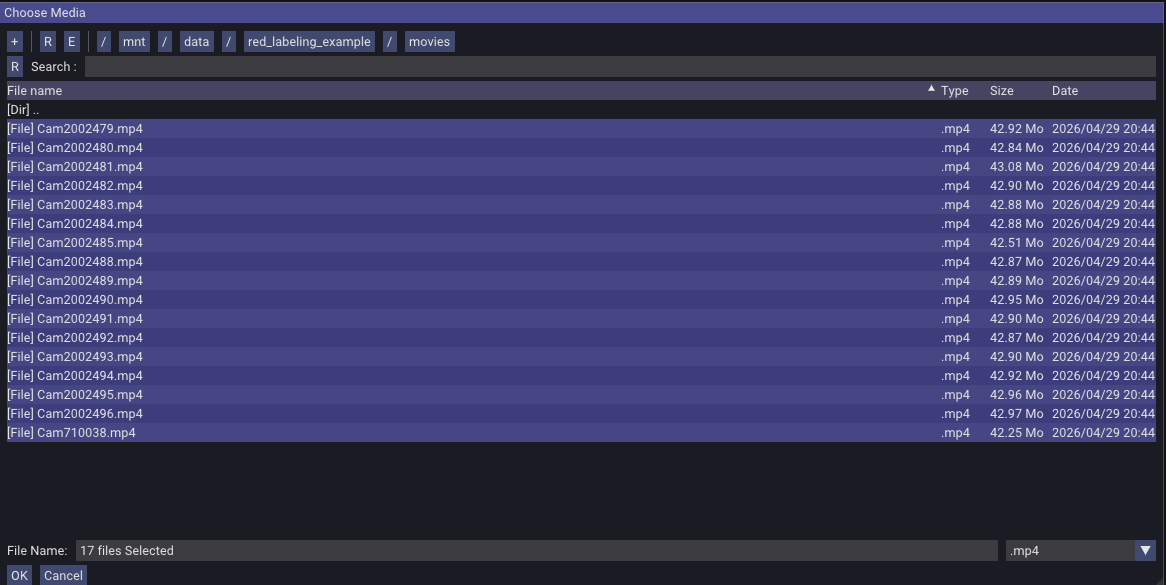 load videos dialog